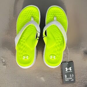 Under Armour Ignite Marbella Women's Flip Flop Sandals, Neon/White, Size 9 NEW